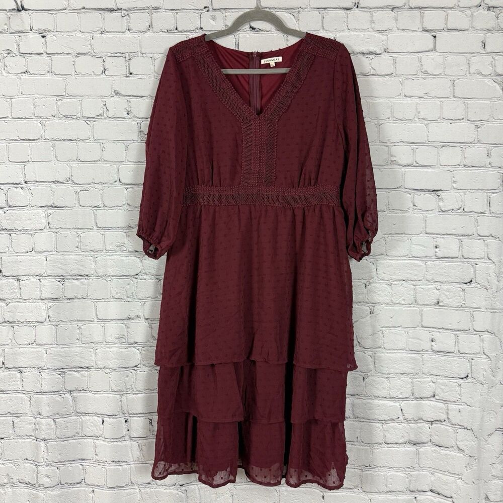 JessaKae Burgundy Layered Dress